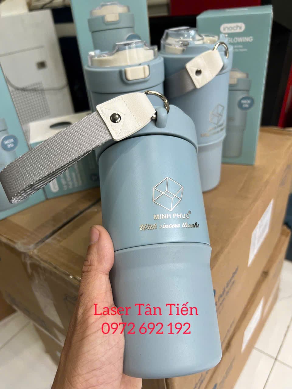 khắc laser trên bình giữ nhiệt