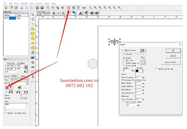Chức năng Hatch của phần mềm máy khắc laser