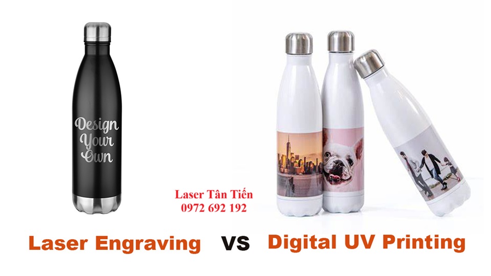 phương pháp khắc laser hay in UV trên bình giữ nhiệt